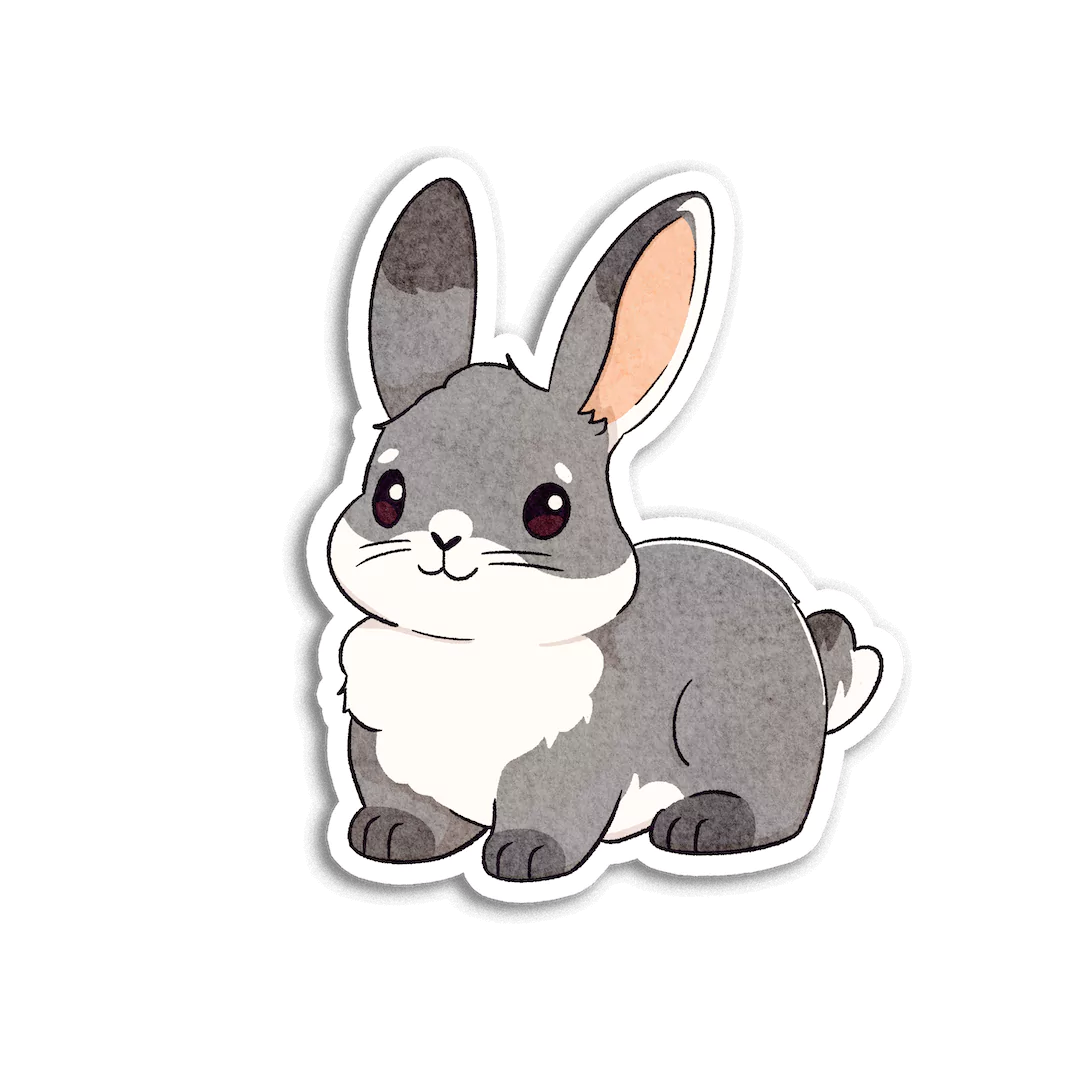 Grey Cottontail Rabbit Sticker
