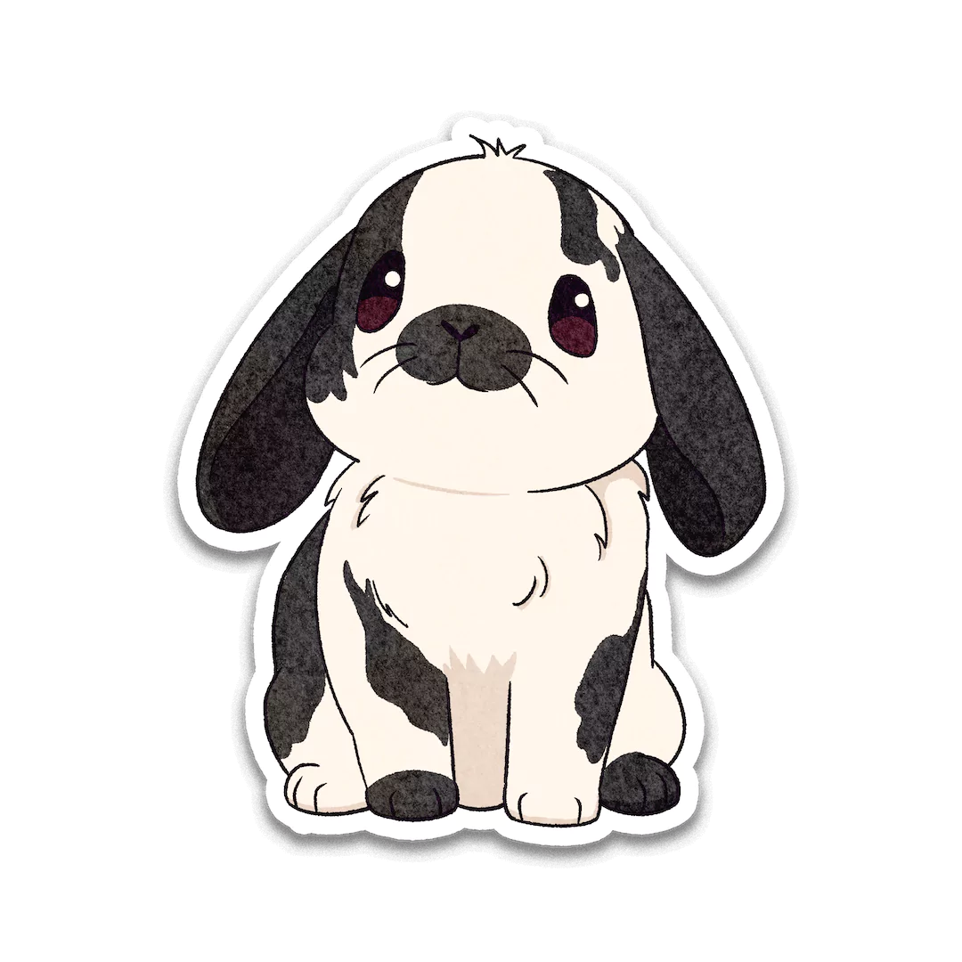 Black Holland Lop Sticker