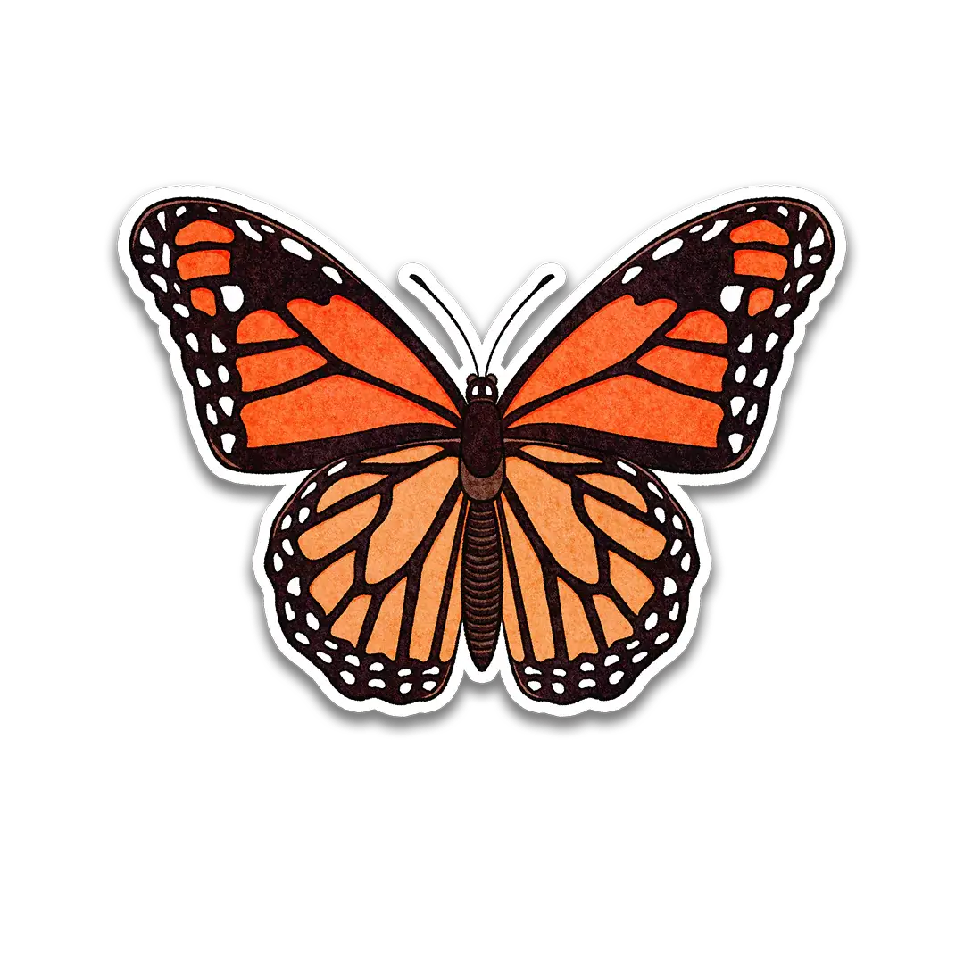 Orange Monarch Butterfly Insect Sticker 