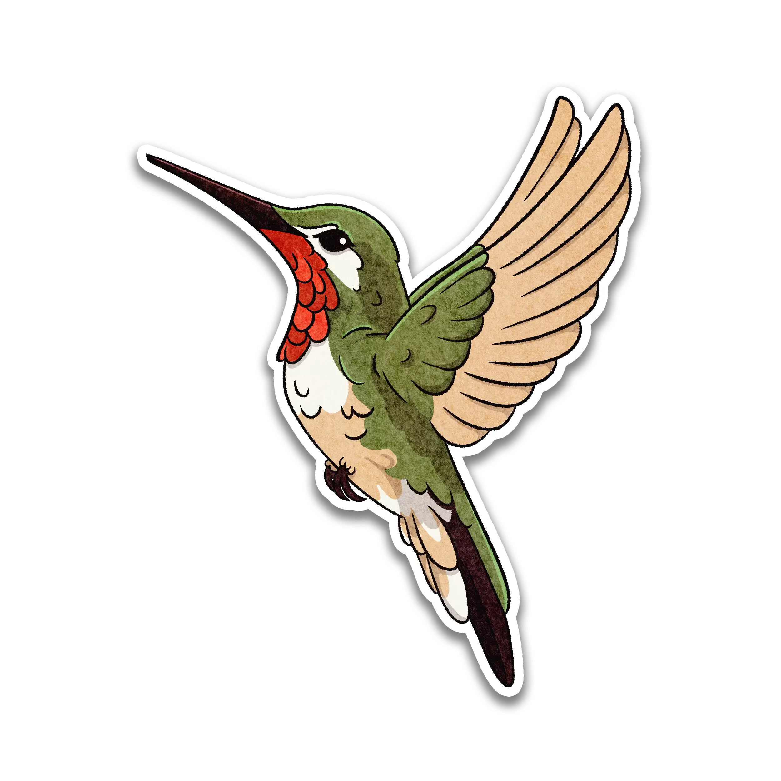 Ruby Throated Hummingbird Sticker