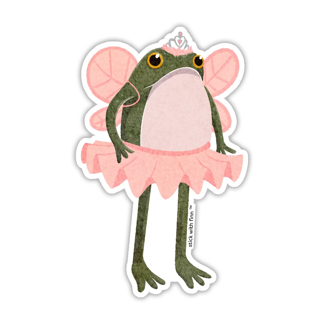 fairy princess frog pink sticker