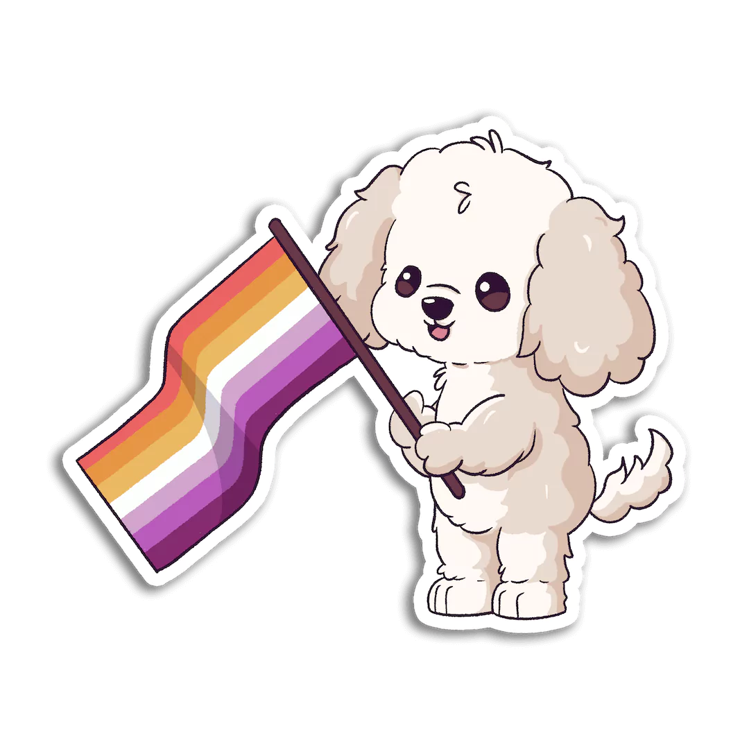 Finn & Lesbian Pride Flag Sticker