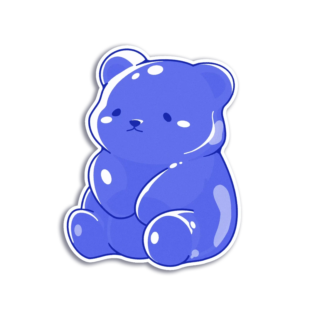 Dark Blue Gummy Bear Sticker