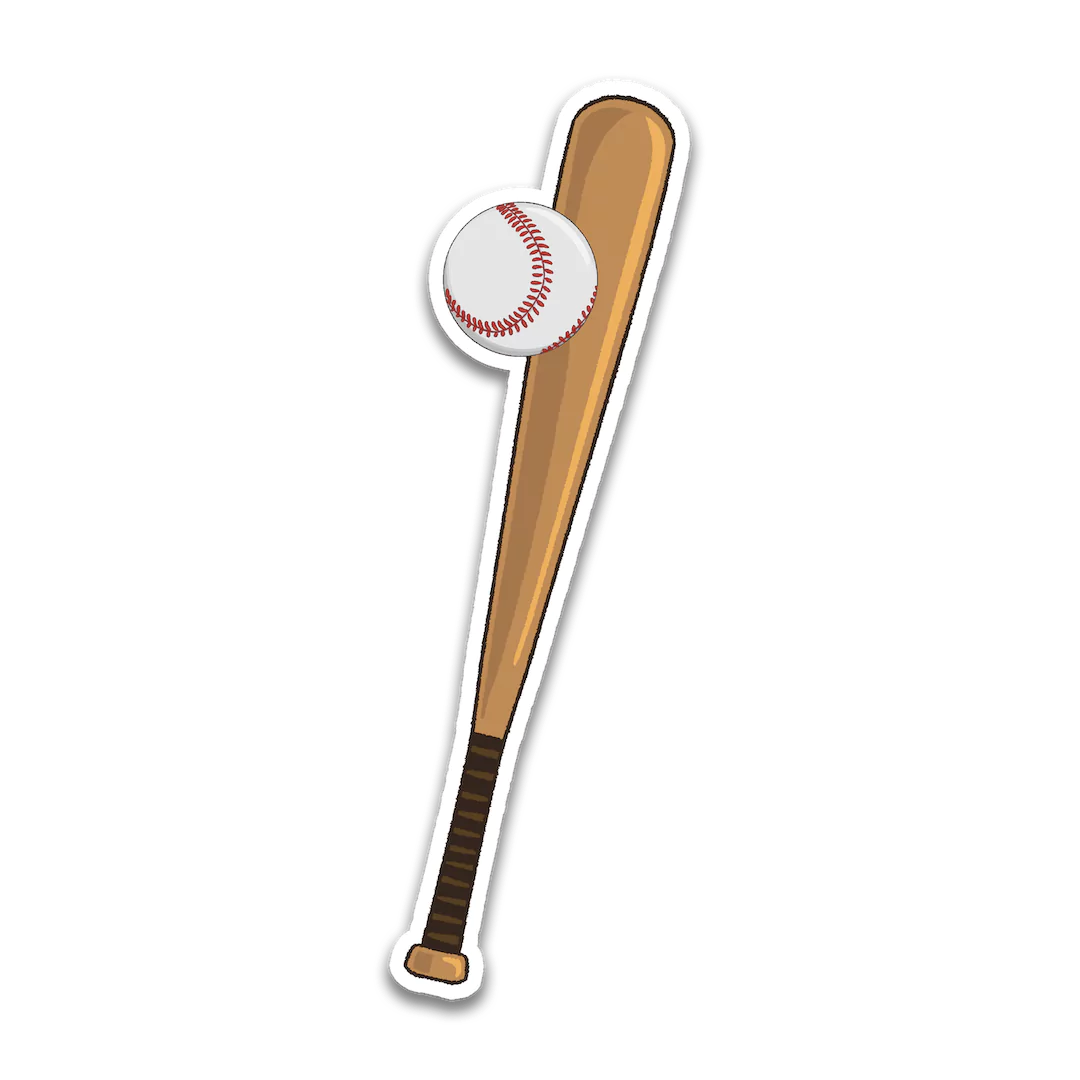 Baseball Bat and Ball Sticker