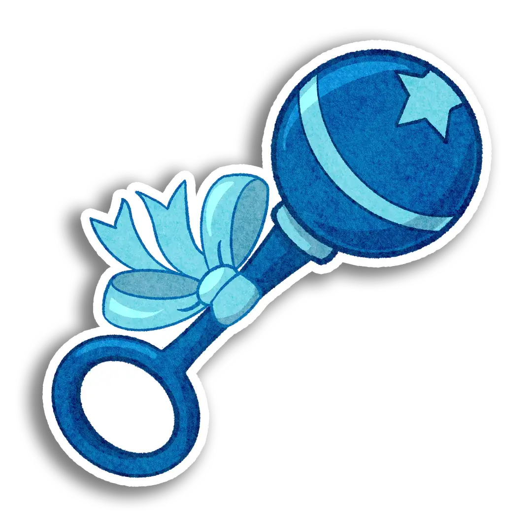 Blue Baby Rattle Sticker