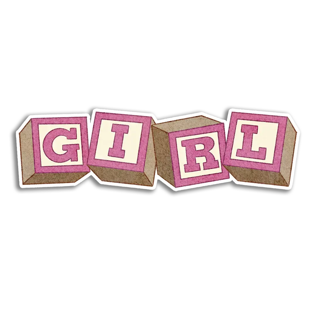 Pink "Girl" Alphabet Baby Blocks