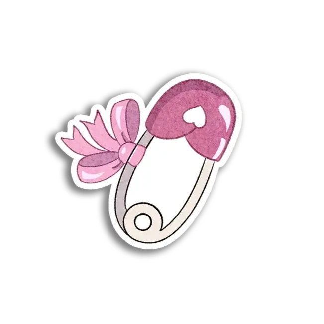 Pink Diaper Pin Sticker