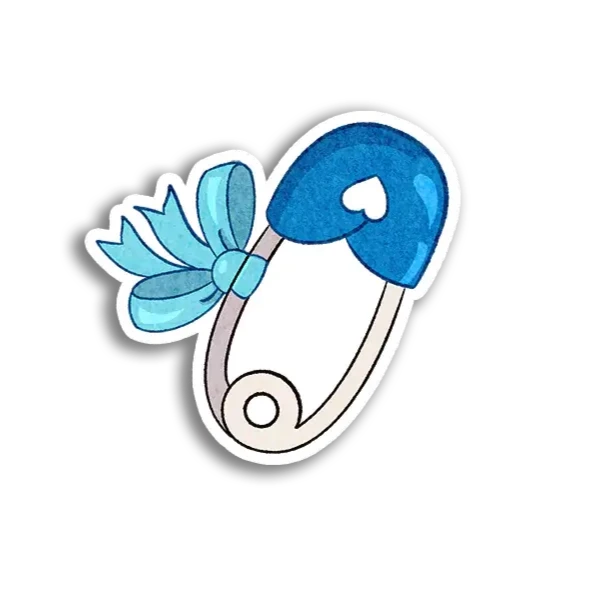 Blue Diaper Pin Sticker