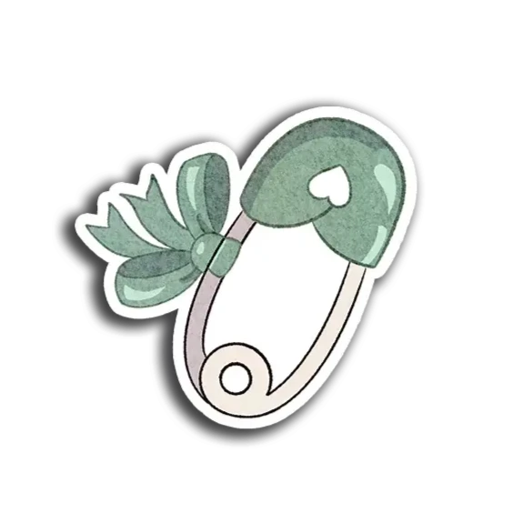 Green Diaper Pin Sticker