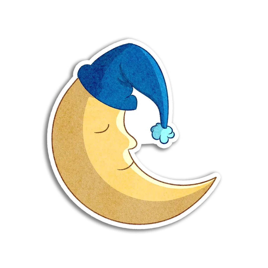 Blue Dreamy Moon Sticker