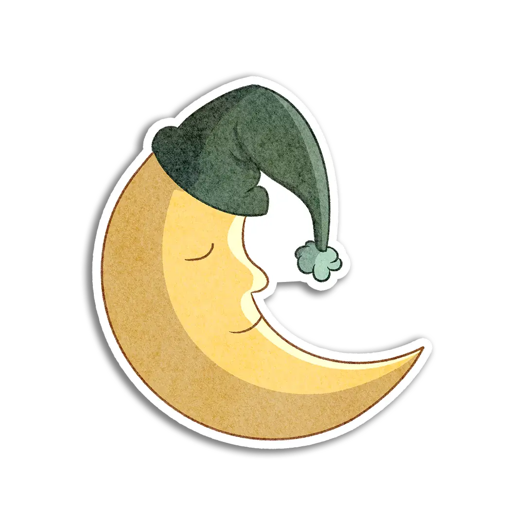 Green Dreamy Moon Sticker