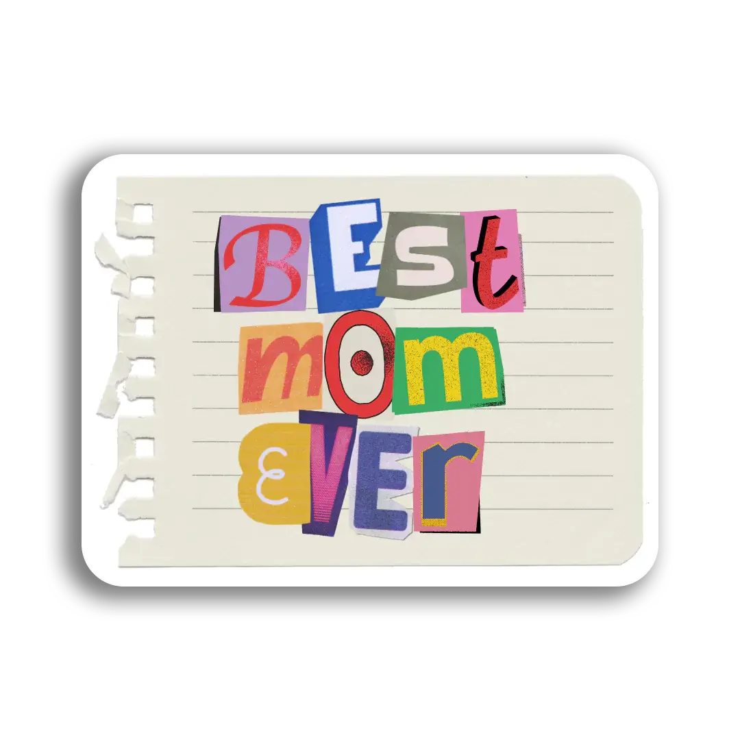 Retro Best Mom Ever Sticker