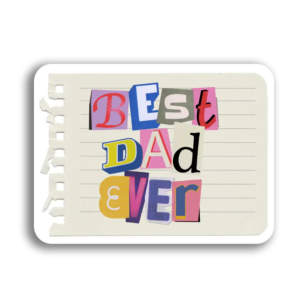 Retro Best Dad Ever Sticker