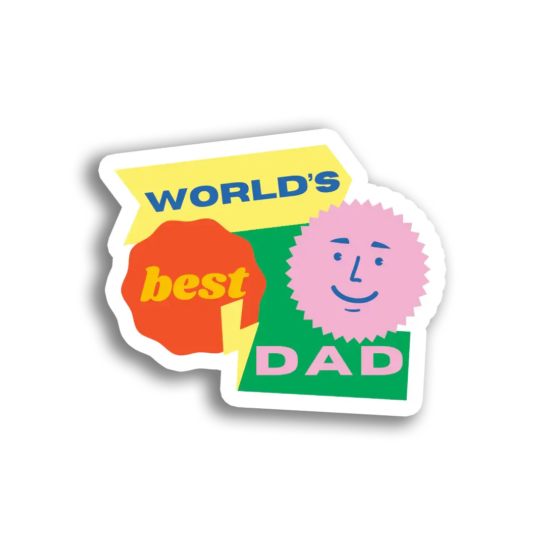 Retro World's Best Dad Sticker