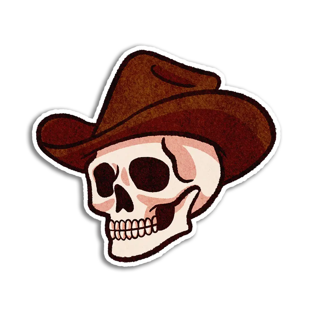 Cowboy Skull Sticker