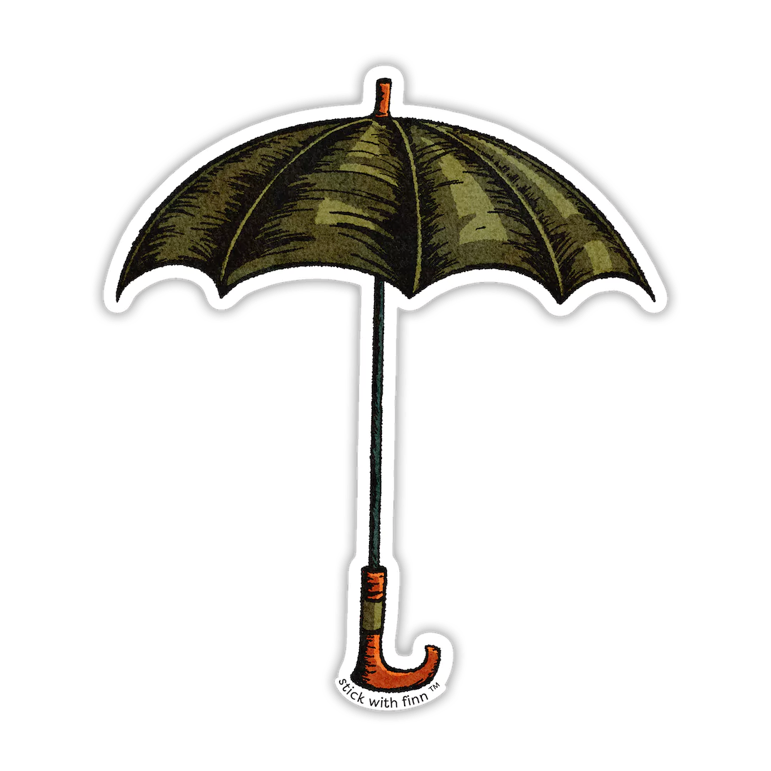 cozy umbrella brown sticker