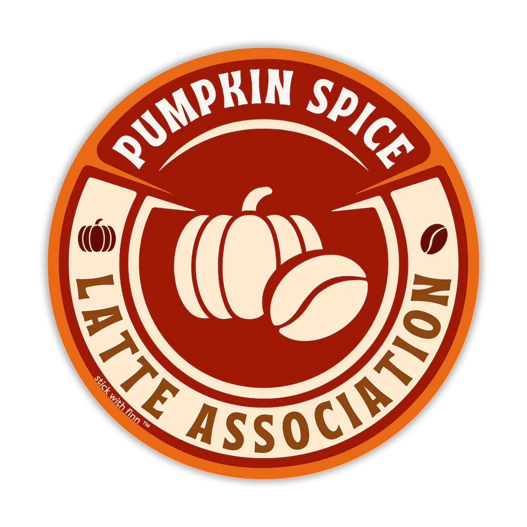 Pumpkin Spice Latte Association Sticker Orange Yellow