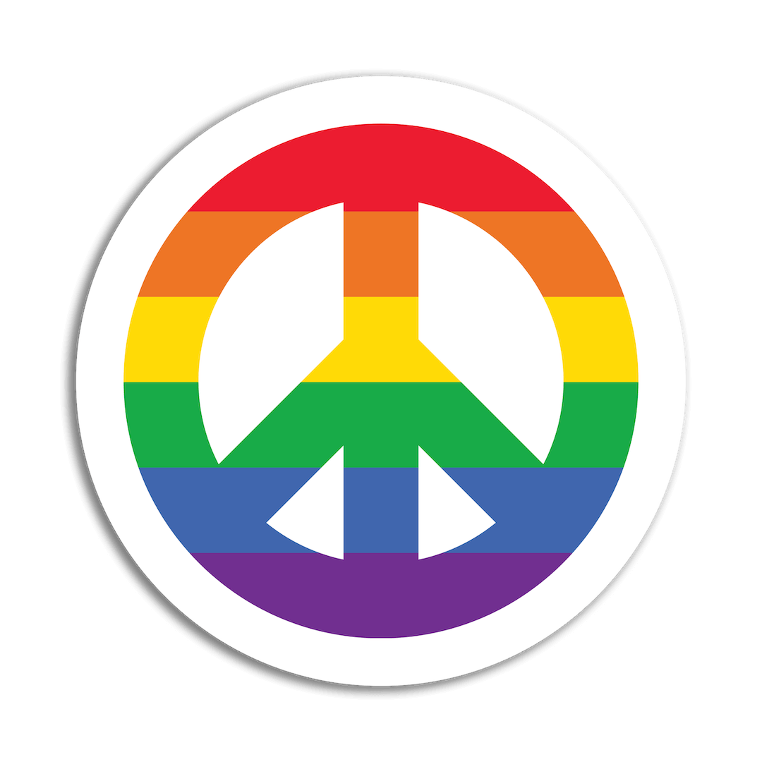 Pride Flag Peace Sign Sticker