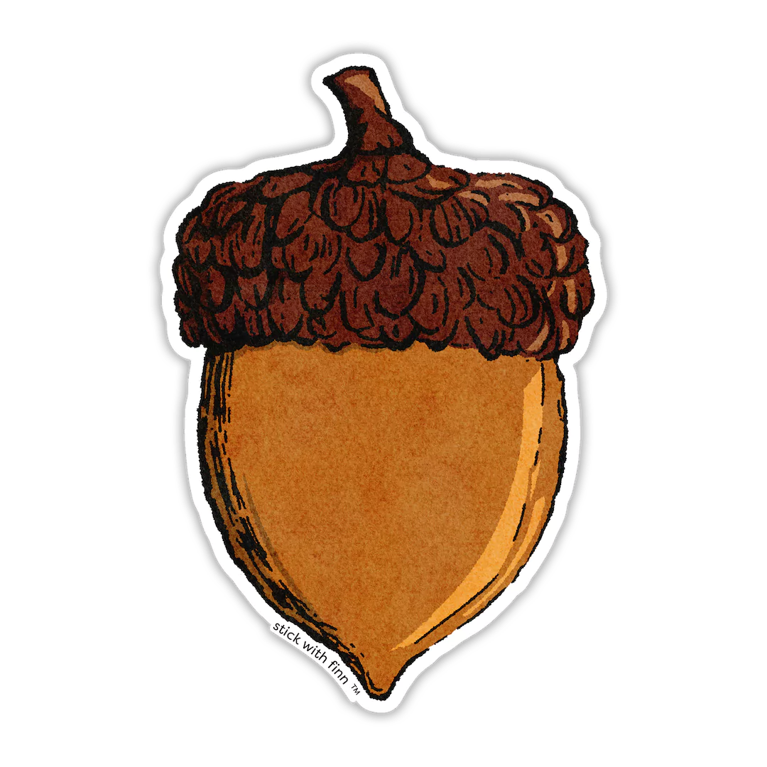 Fall acorn sticker brown