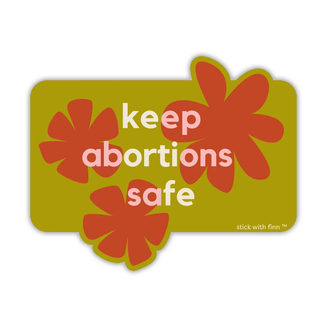 Yellow Orange Floral Flower Abortion Sticker