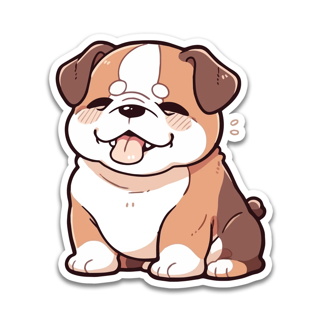 Brown Bulldog Sticker