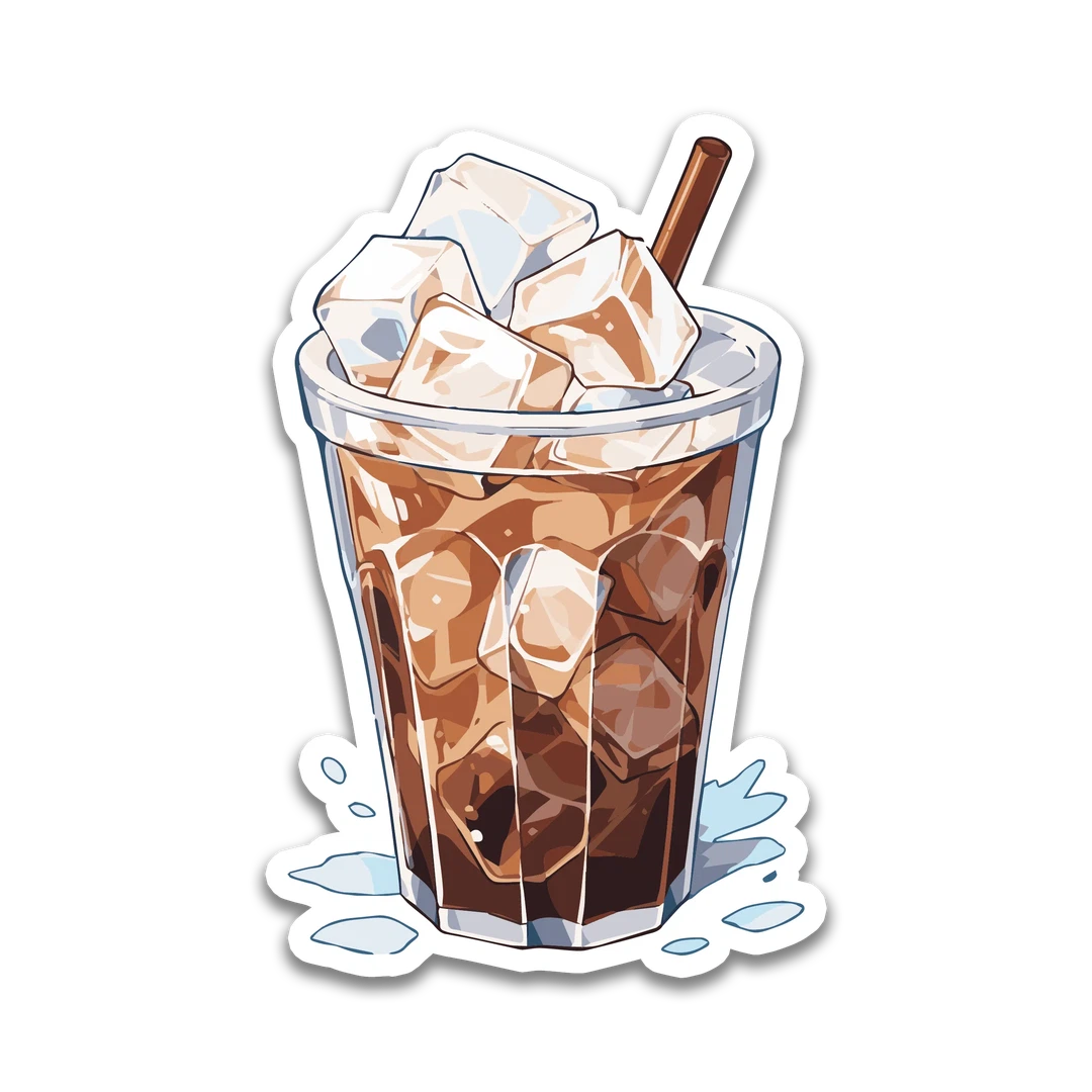 Brown Iced Coffee Sticker