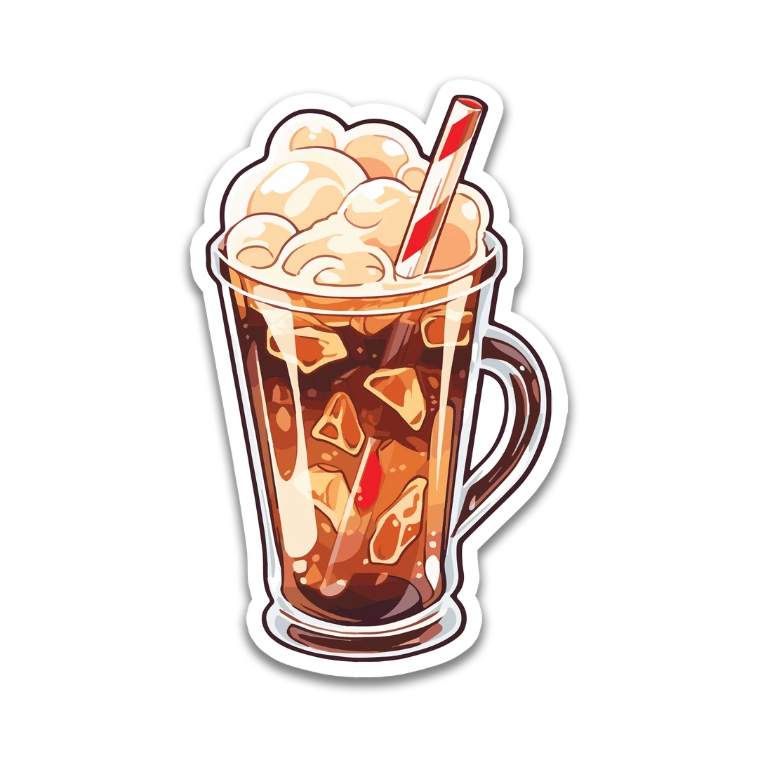 Brown Root Beer Float Sticker