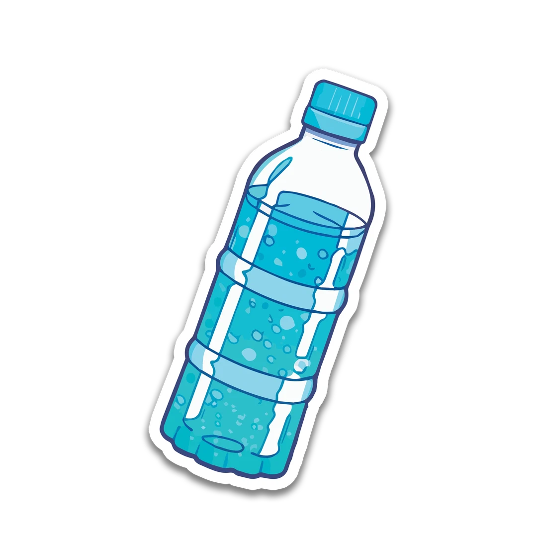 Blue Water Bottle Sticker 